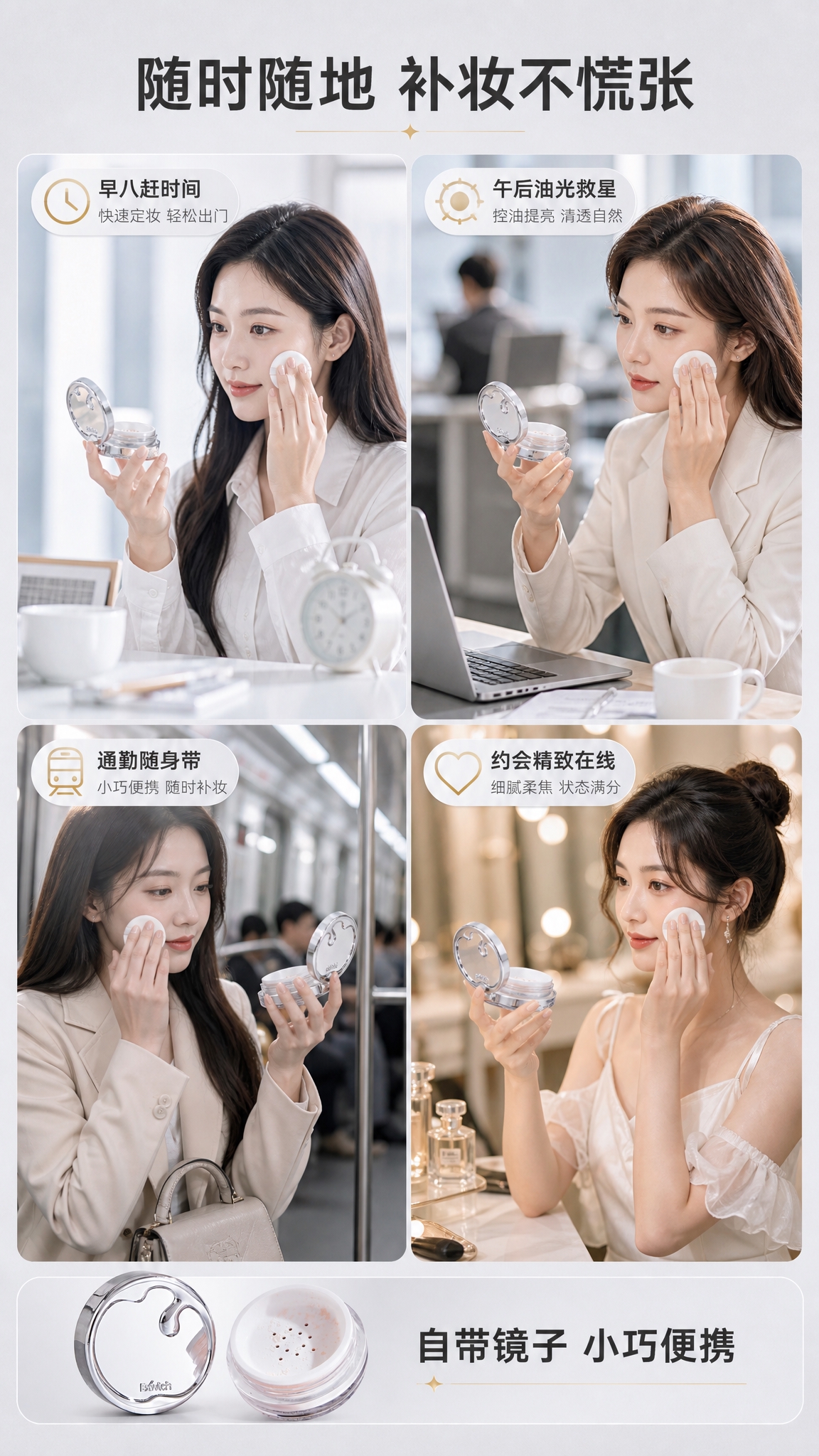 [商品] 使用【图1】Ex'wich银色镜面盖透明罐身定妆散粉… - 图片创意预览