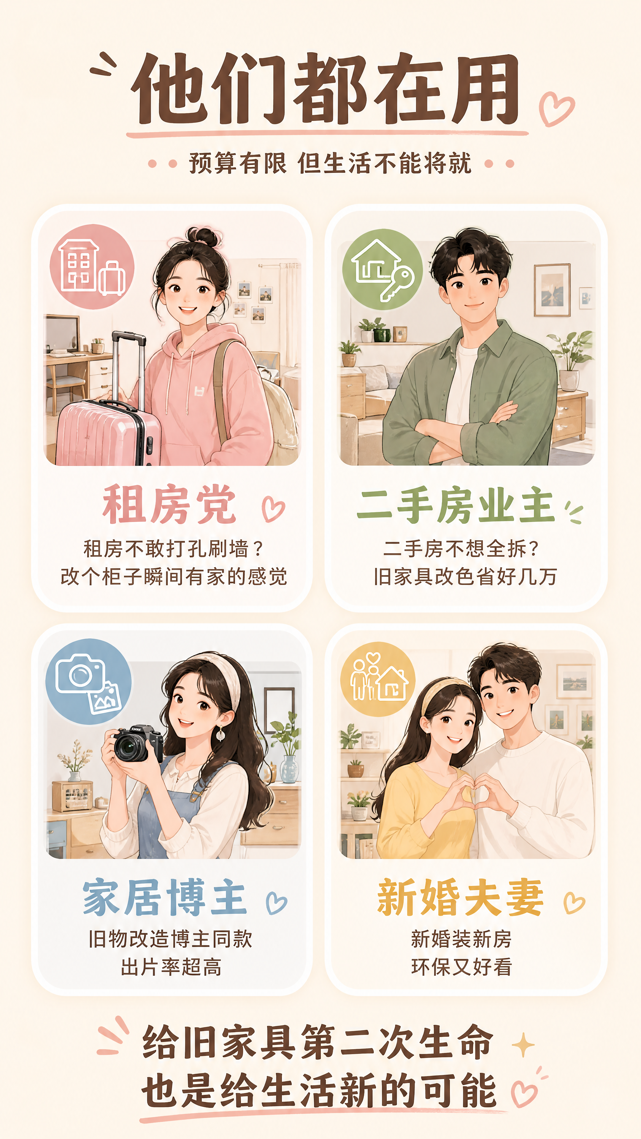 [第11张 D11] 木器改色漆适用人群页。 [氛围/风格]… - 图片创意预览