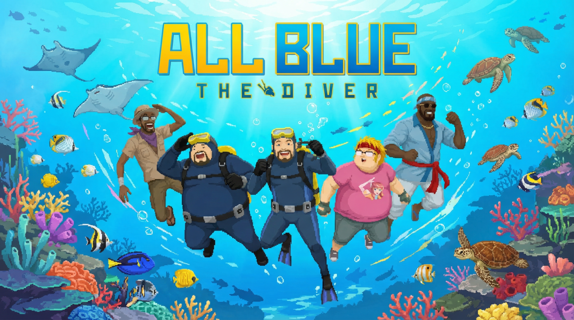 做一张阵营海报，要海洋风格的，角色素材参考我提供的图片里的，尺寸为横幅：1920x1080，阵容名字all blue预览效果