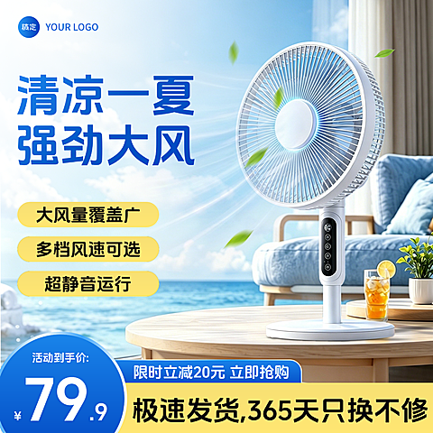 小风扇家用电器家电家居电商零售主图直通车
