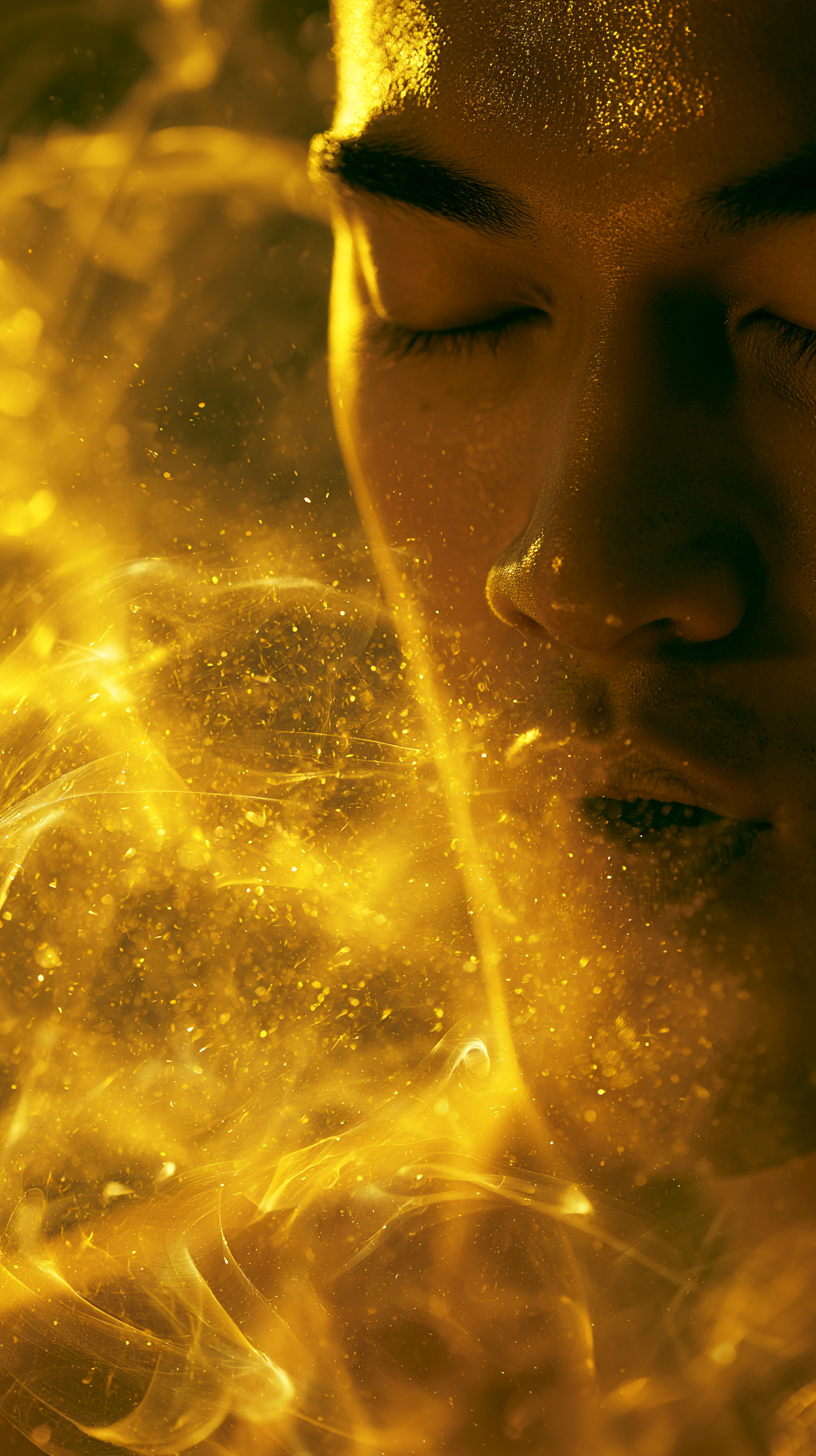 Close-up shot of a person chant… - 图片创意预览