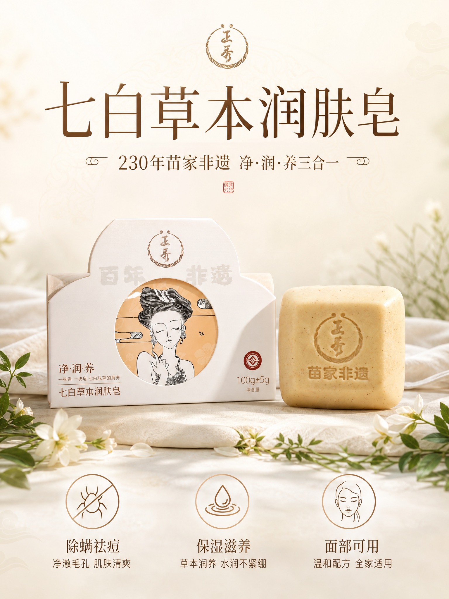 [详情页-1] 美感头图，产品海报型，打出核心利益点与东方草本… - 图片创意预览