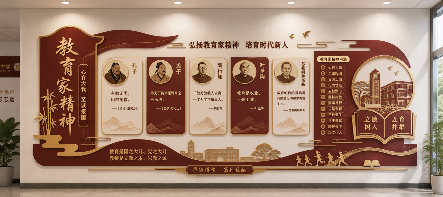设计初中文化墙方案预览效果