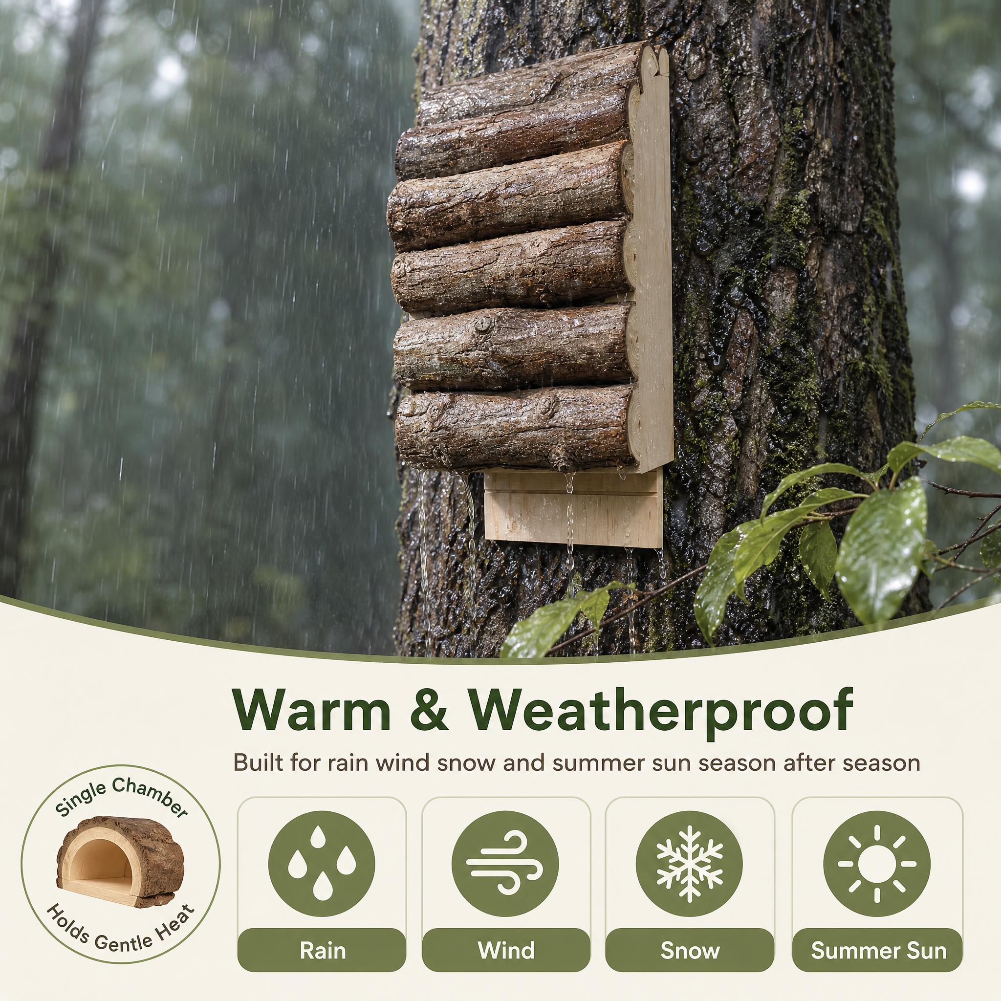[主图-3] Natural Log Bat Shelter… - 图片创意预览
