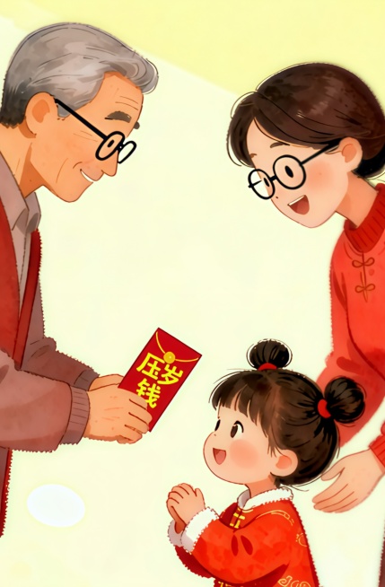 红包上面的福字改为压岁钱预览效果