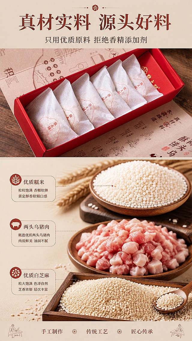 「图片1」淘宝/天猫9:168张
生成详情页，商品是两头乌酥饼，卖点是真材实料、本真味道「图片1」、独立小包