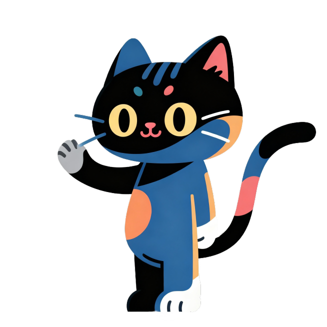 将这张后面的建筑去掉，瓦猫的动作改为招手预览效果