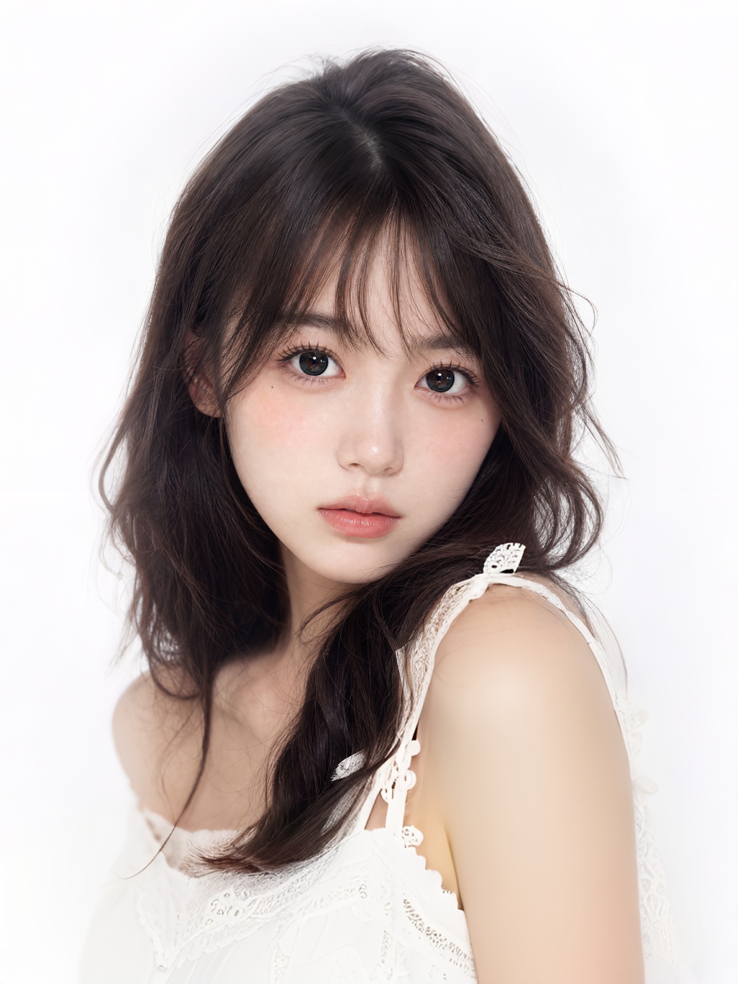 换成白色蕾丝吊带背心即可 - 图片创意预览