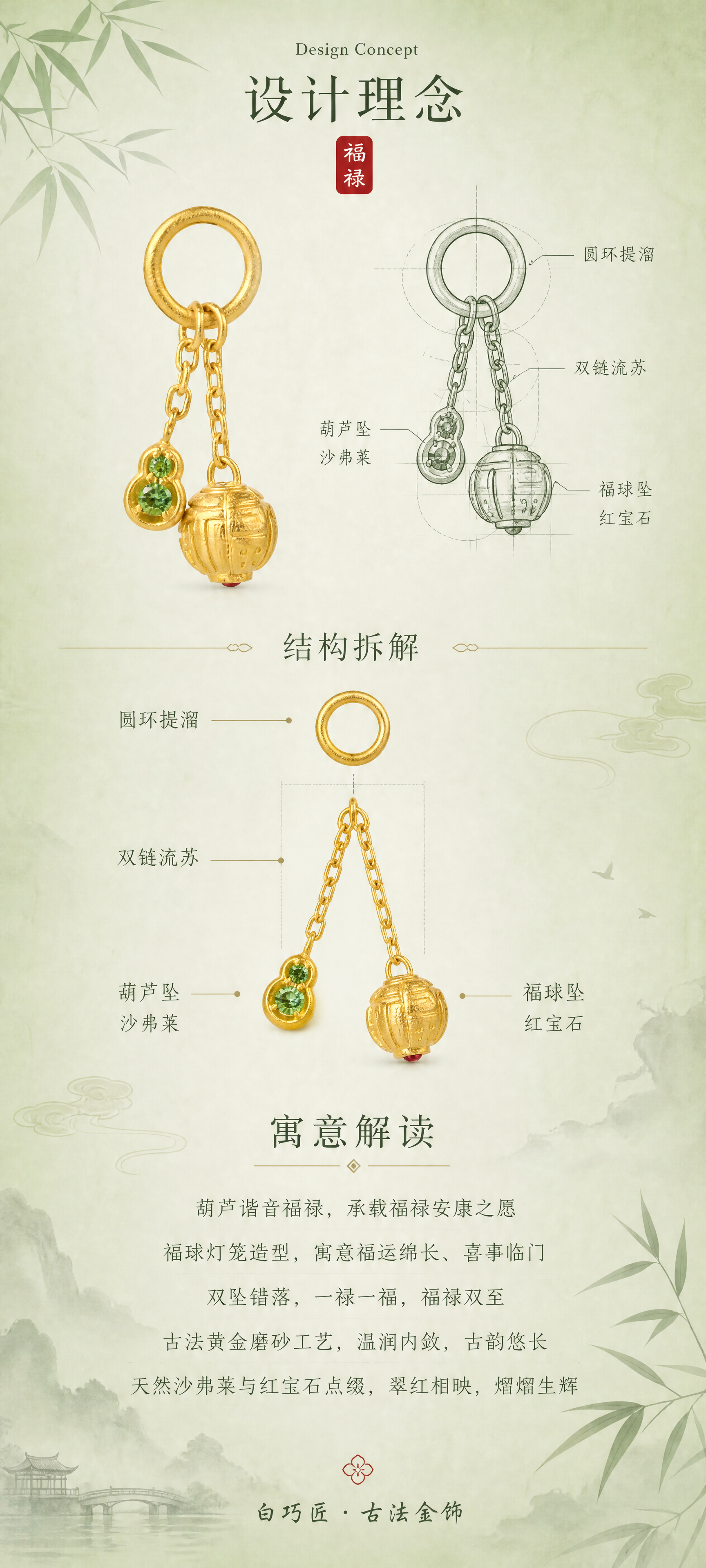 [商品] 使用【图2】【图3】【图4】福禄提溜古法黄金吊坠的正… - 图片创意预览