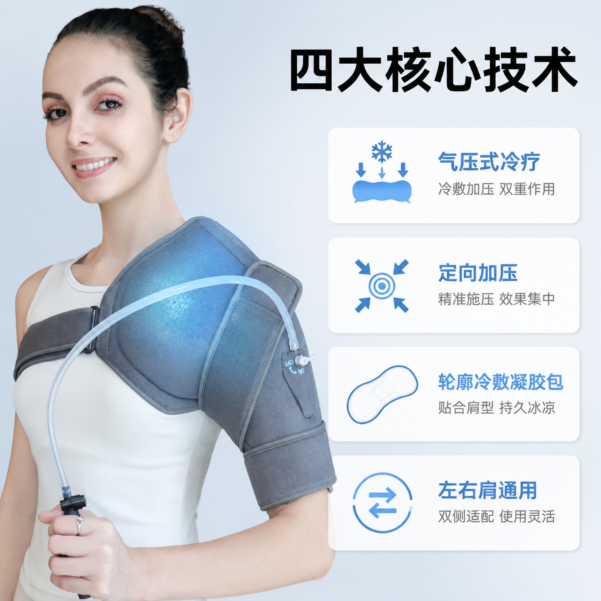 [主图-2] 冷敷加压式肩部固定器核心卖点图 [氛围风格] 医… - 图片创意预览