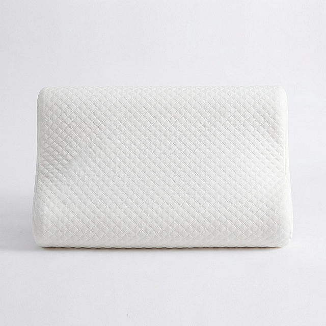 [Main Image 1] Pure white background memory curve pillow. The product must occupy more than 85% of the frame, centered. Keep the product appearance exactly the same as the reference image. Soft light, professional product photography, no text, no logo, no decoration. comply with Amazon cross-border platform main image requirements. 1:1 square, 2K resolution.