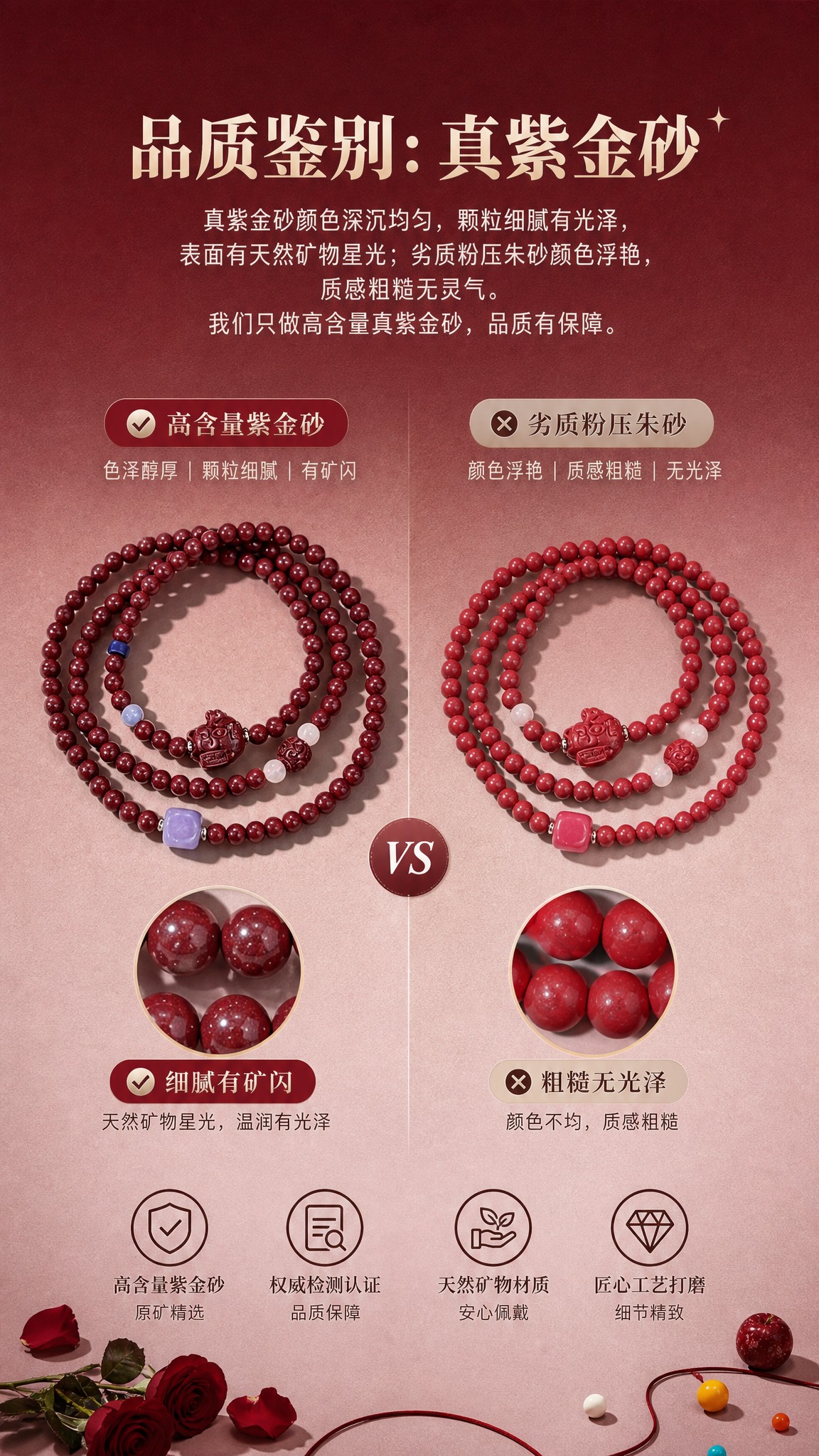 电商详情页材质对比图，紫金砂品质展示，9:16竖版，高级酒红到… - 图片创意预览