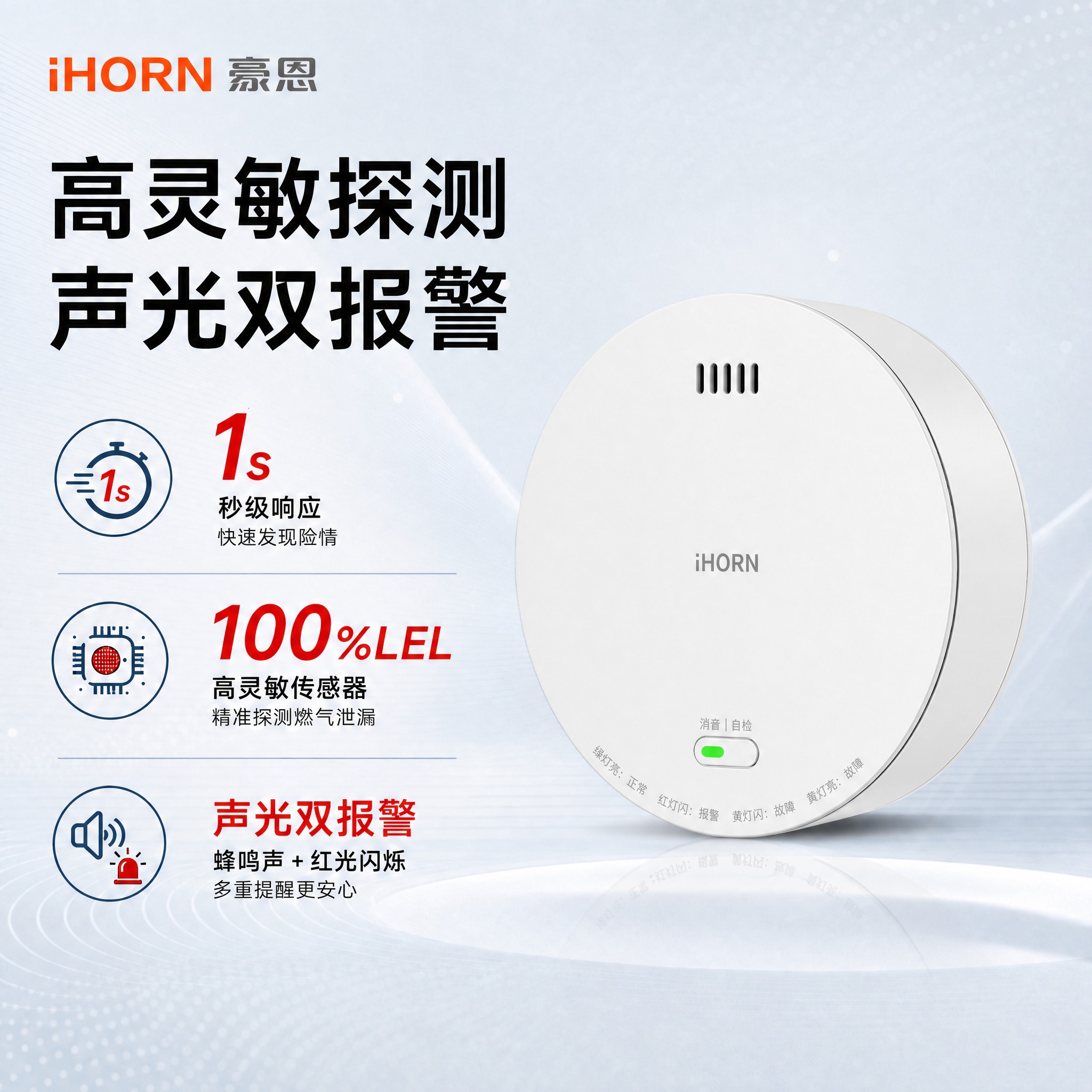 使用【图1】JT-LH-86 Pro白色圆形吸顶式可燃气体探测… - 图片创意预览
