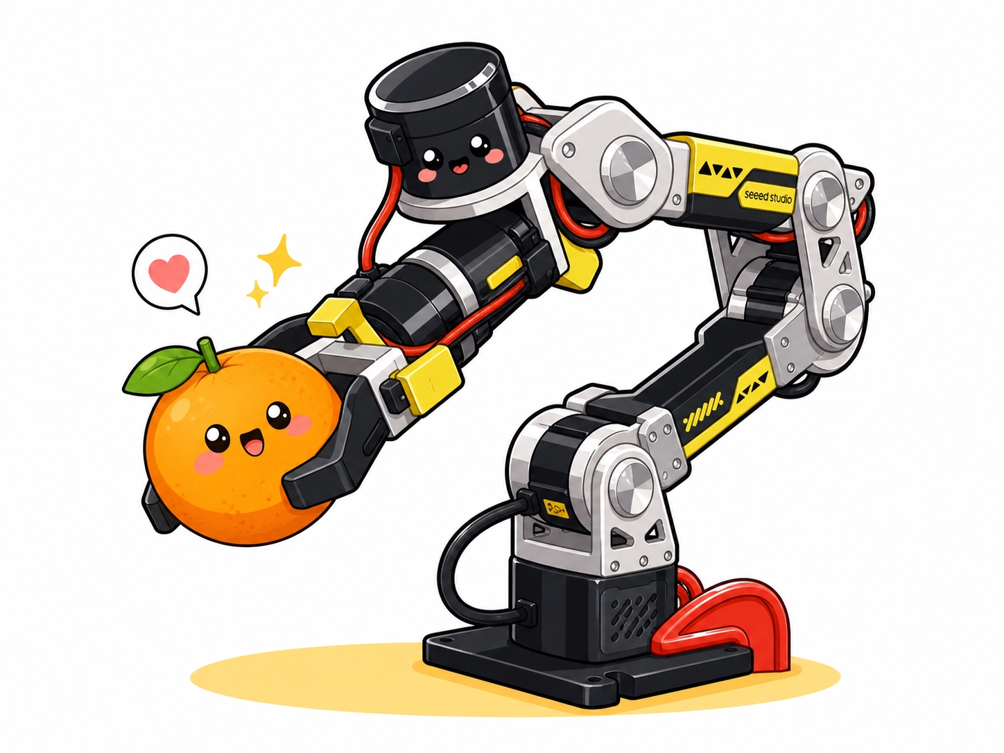 将图中的reBot Arm B601-RS机械臂做成Q版可爱插… - 图片创意预览
