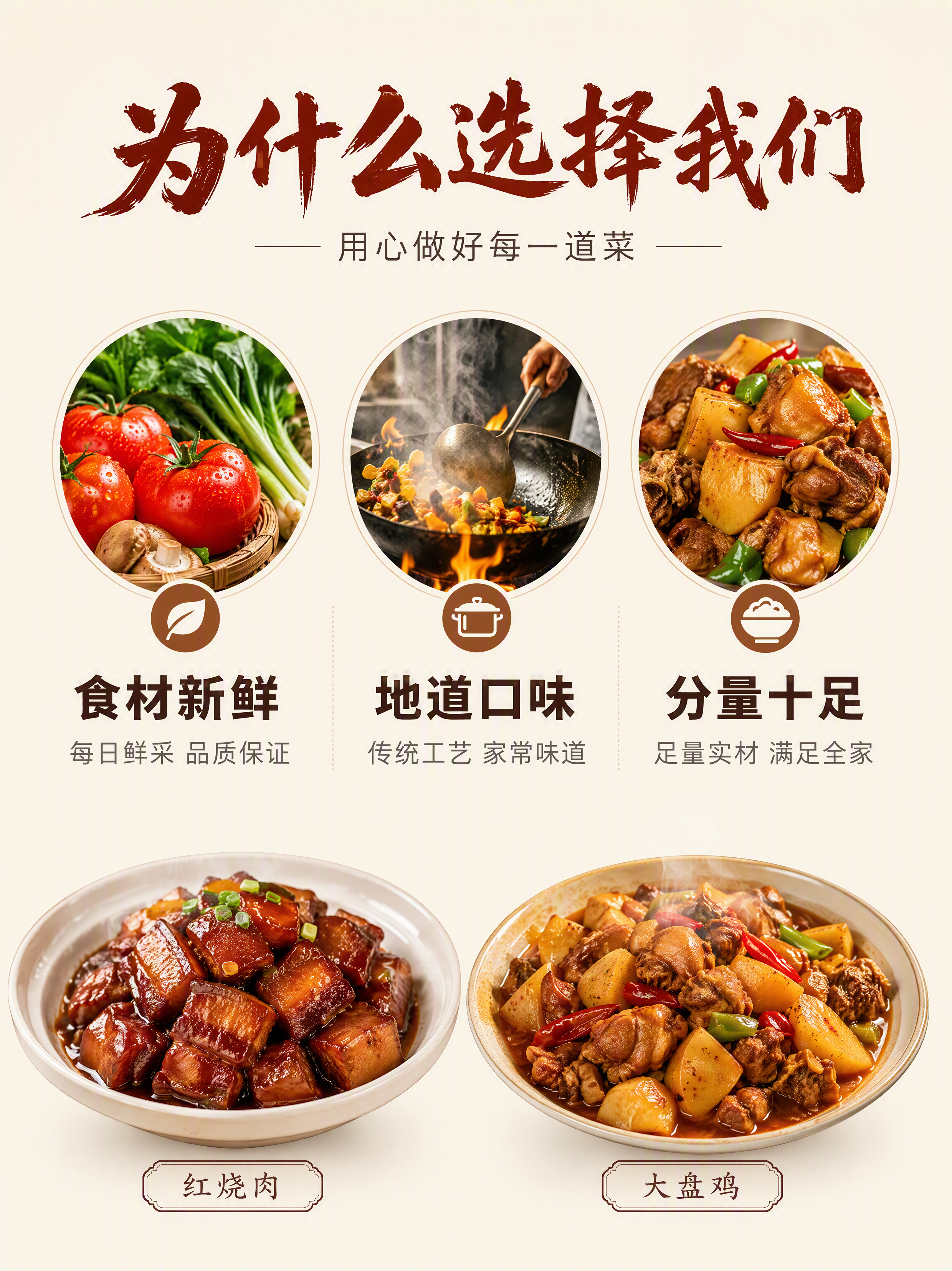 [第6张] 详情页卖点拆解页-三大核心理由展示。本张使用红烧肉… - 图片创意预览