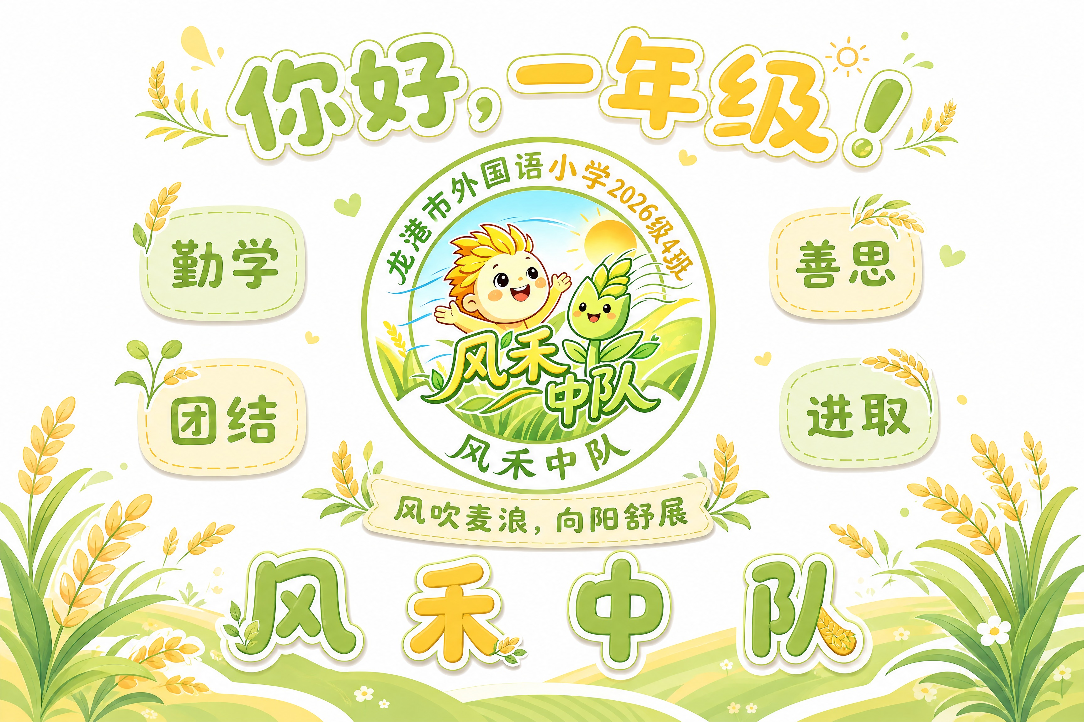 设计一幅风禾中队主题海报，横版150*100cm比例（宽高比3… - 图片创意预览