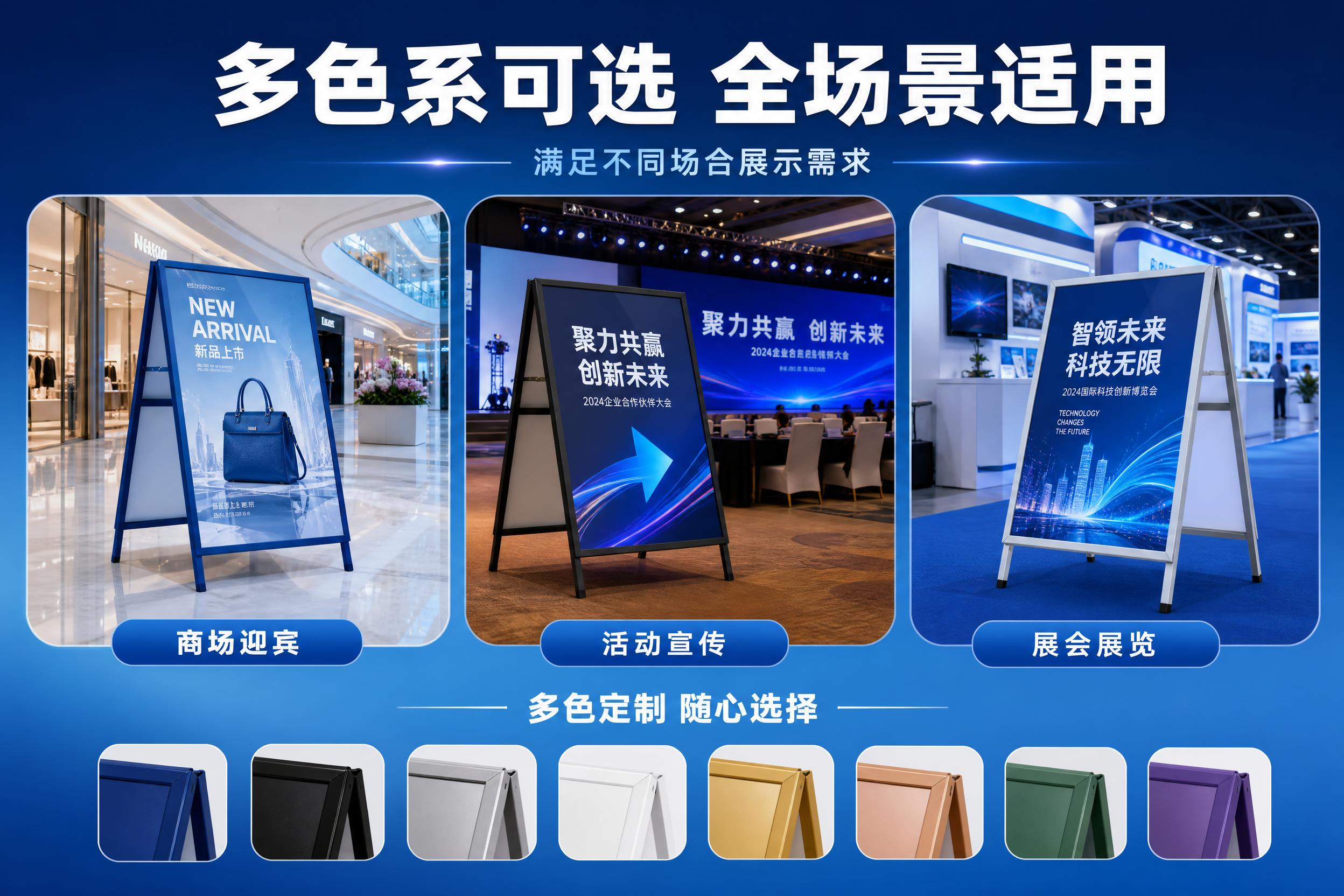 [主图-3] 落地式展架 手提架 折叠架 丽屏定制，主题为多色… - 图片创意预览