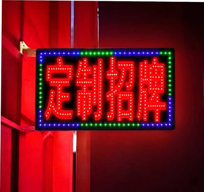 整体效果不变，将文字边缘的边和灯箱底板过渡自然一些预览效果