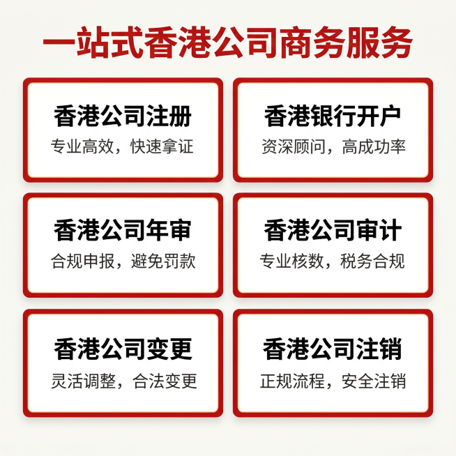 「图片1」，生成一套主图（5张），商品名称是香港公司注册 香港公司开户 香港公司年审 香港公司审计 香港公司注销适配淘宝/天猫平台，主图比例为1:1预览效果