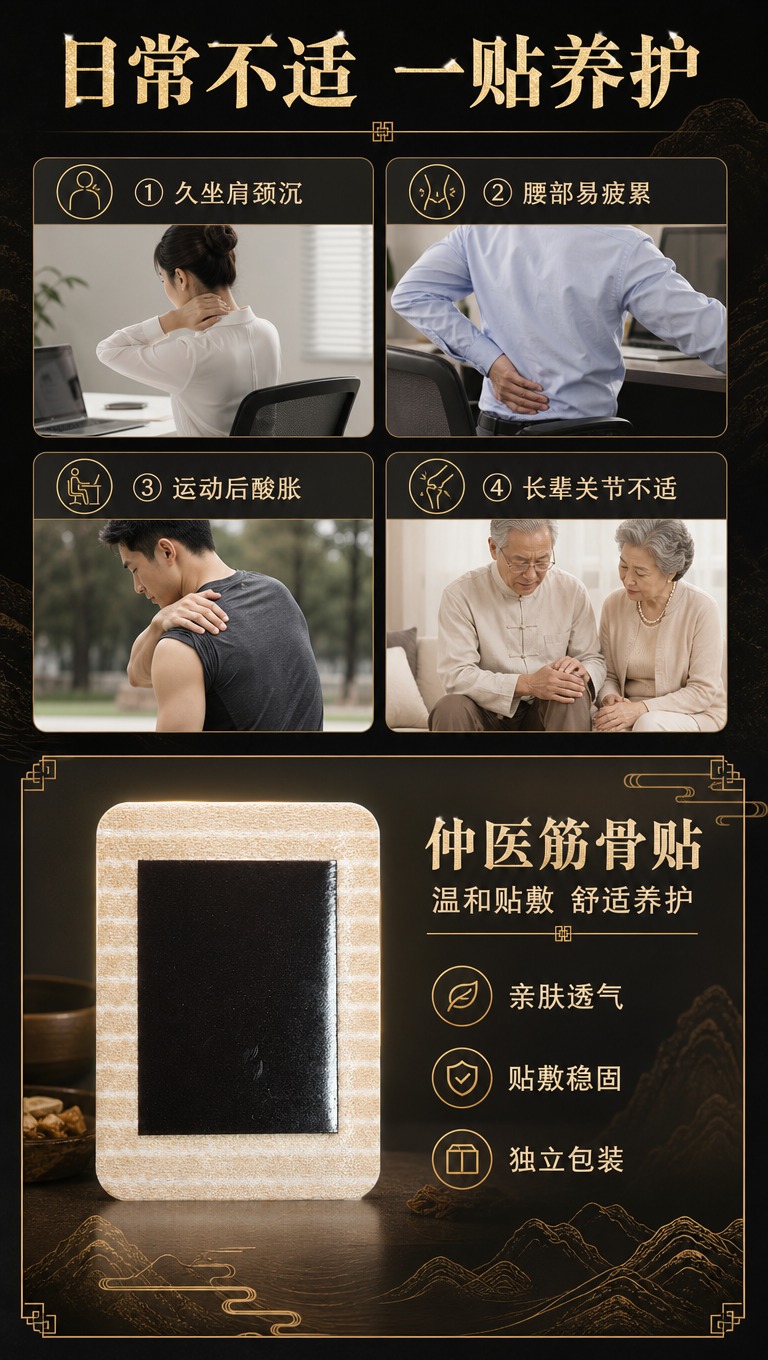 [商品] 使用【图2】仲医筋骨贴贴剂（药芯面）；保留浅米色无纺… - 图片创意预览