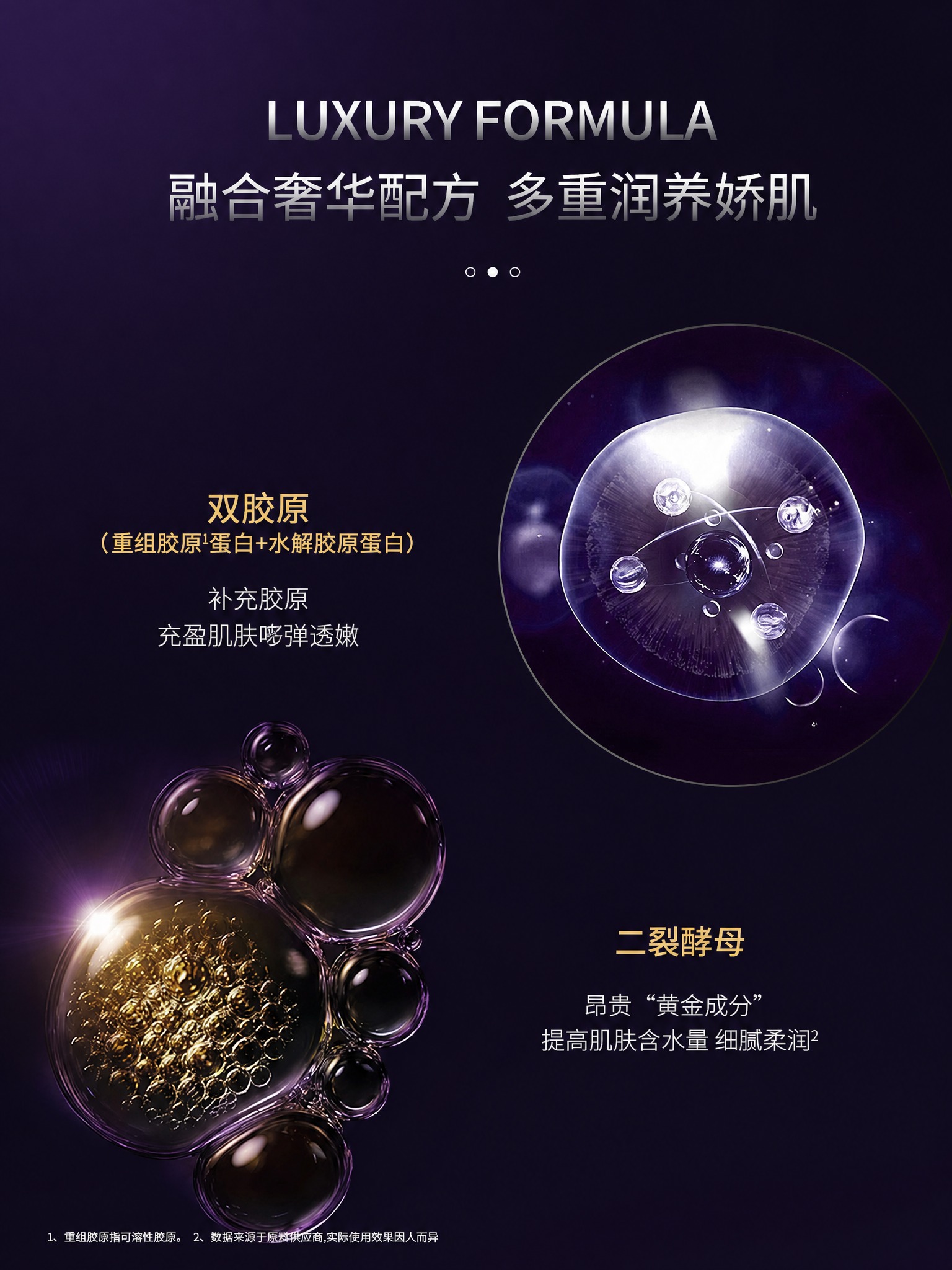 将这张双胶原+二裂酵母成分图调整为标准3:4竖版比例高清图片，… - 图片创意预览