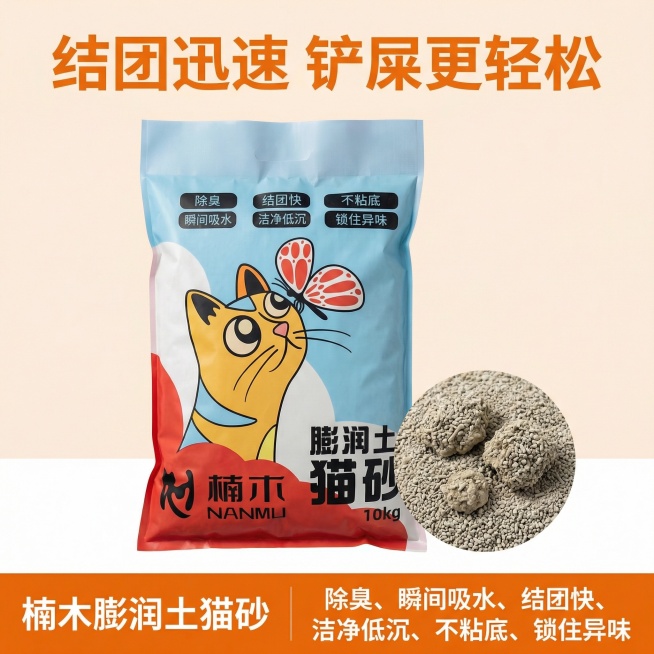 我的产品是猫砂，帮我做10张主图预览效果