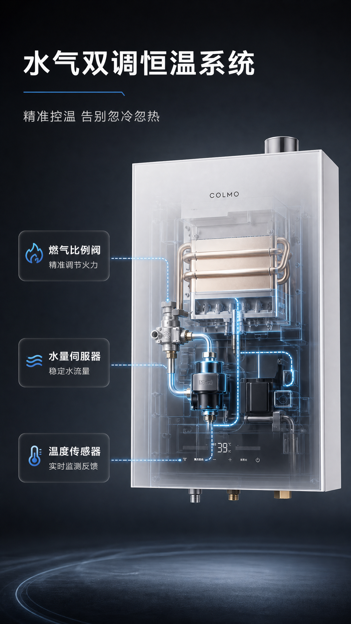 [商品] 使用【图1】COLMO白色燃气热水器；保留产品外观、… - 图片创意预览