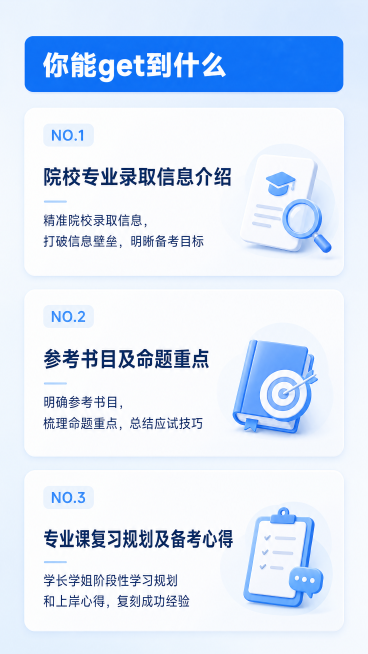 [第3屏] 课程服务收获总览页，说明学员能获得的核心内容。参考前两屏蓝白风格，保持设计语言统一。
[氛围/风格] 专业通透，信息区块清晰，现代简约教育培训风格，和整体设计调性一致。
[元素布局] 顶部预览效果