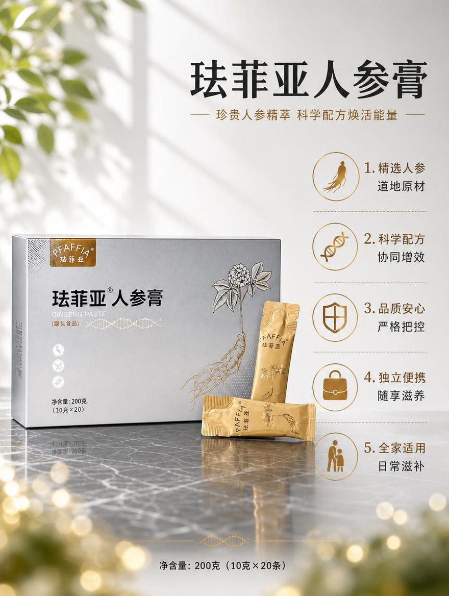 [商品] 使用【图5】珐菲亚人参膏产品（银灰盒+金色条装）；保… - 图片创意预览