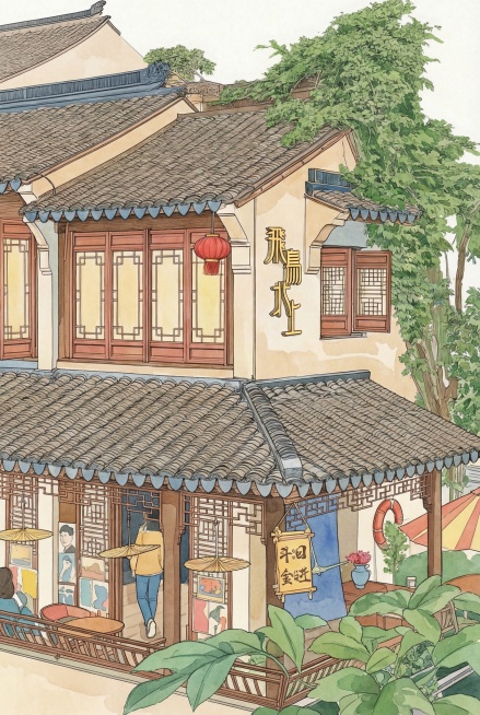 水彩填色，扁平化预览效果