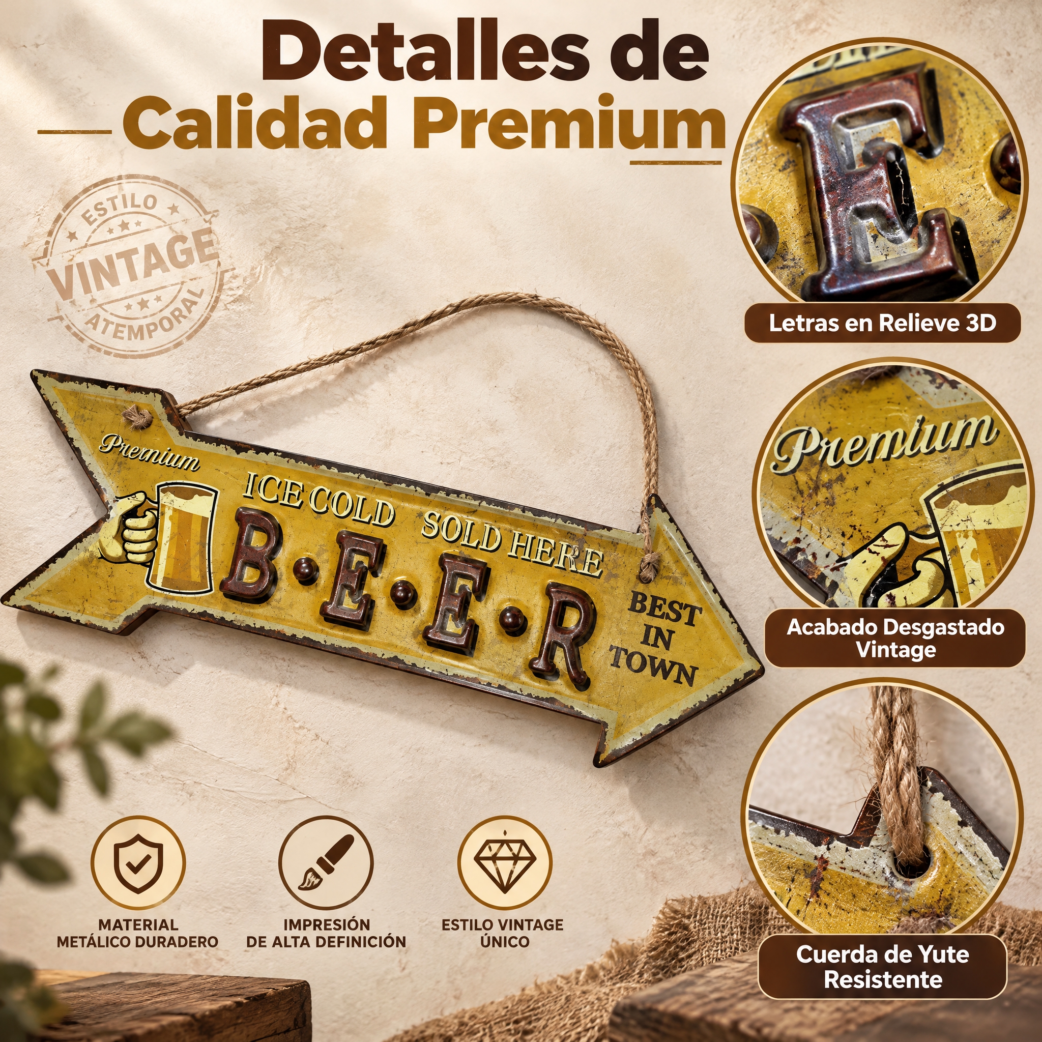 [主图-3] Cartel de Flecha Vintage… - 图片创意预览