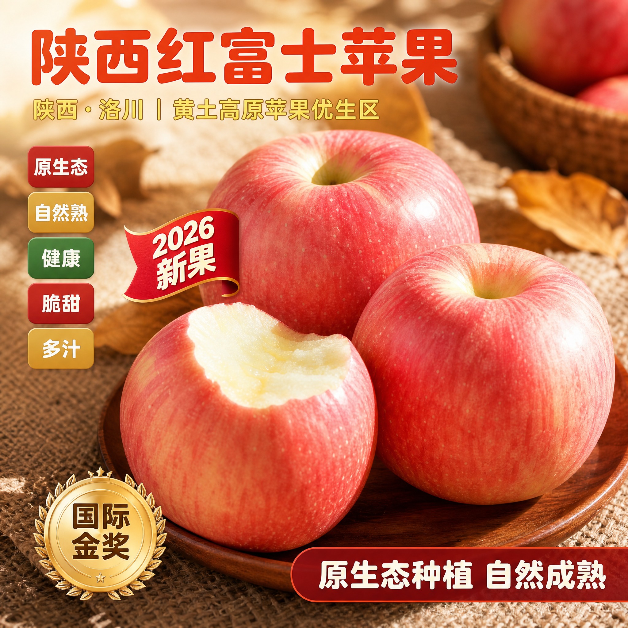 京东生鲜电商主图，800×800像素，1:1正方形。背景为粗麻… - 图片创意预览