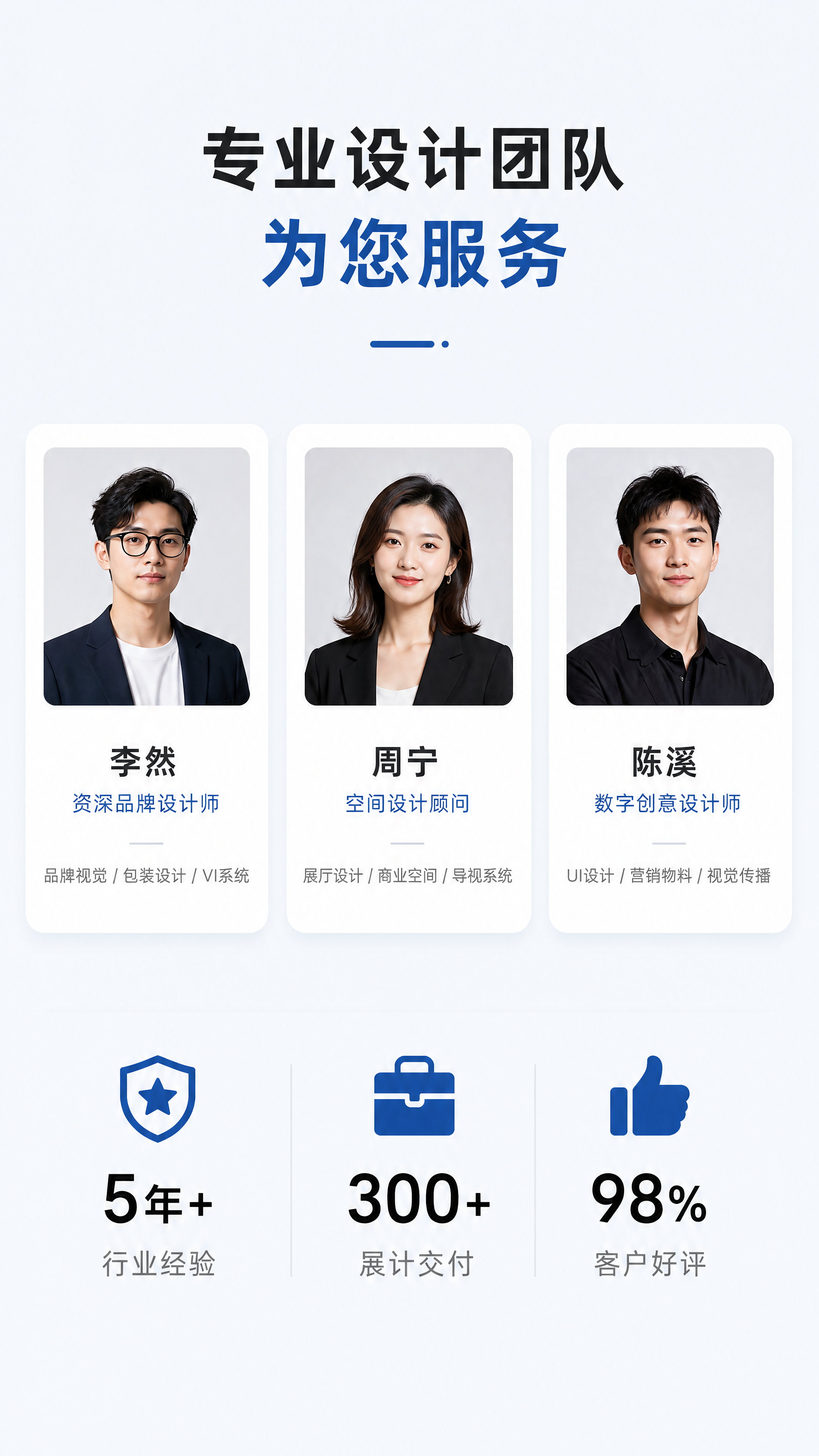 [第4屏] 设计团队与专业背书展示页。 [氛围/风格] 专业可… - 图片创意预览