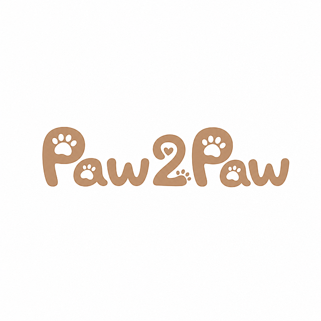 设计一个宠物品牌logo，文字内容为"Paw2Paw"，风格简洁灵动可爱，适合宠物品牌使用，简约现代设计，清晰干净