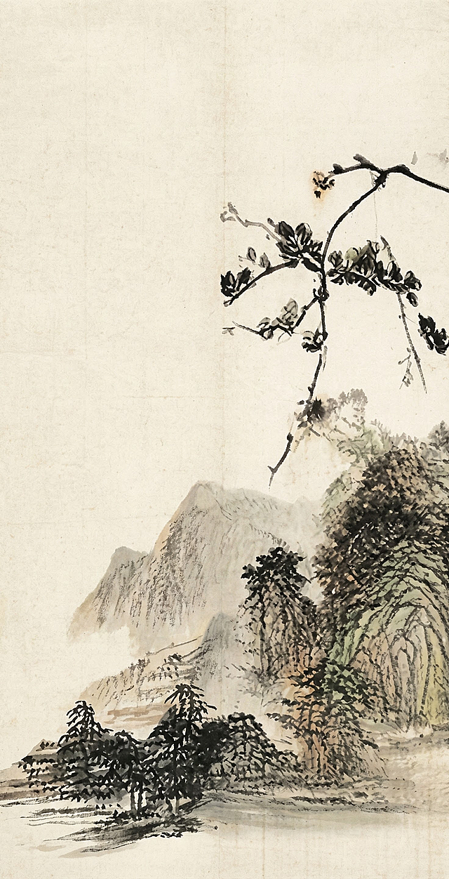 帮我提取中间的山水