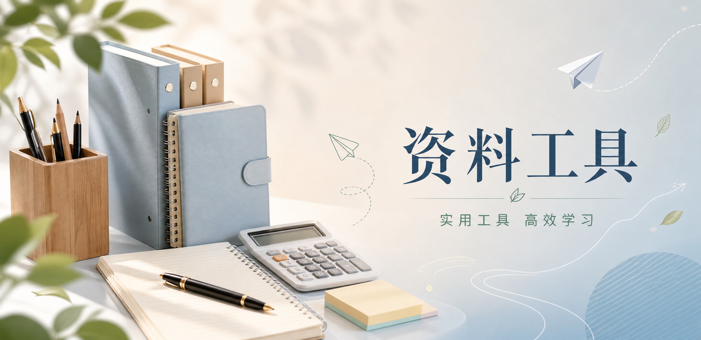 清新环保生态风格分类导航海报，横版构图。画面左侧为资料工具产品… - 图片创意预览