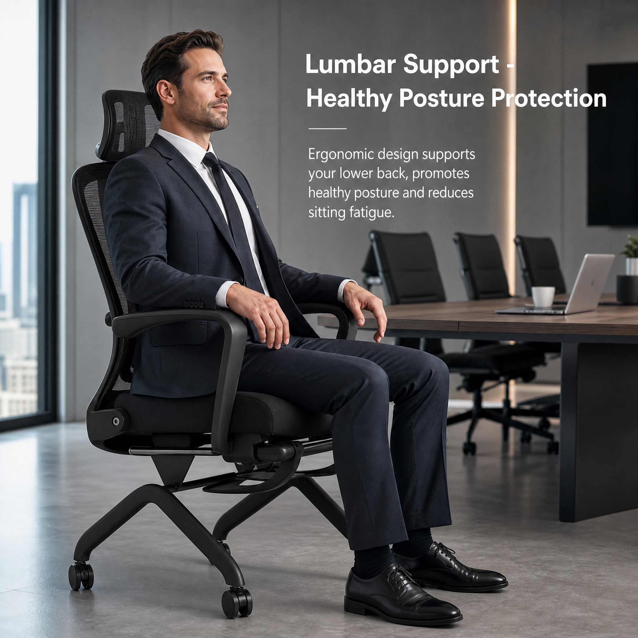 A businessman sitting upright o… - 图片创意预览