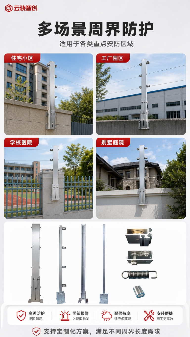 [商品] 使用【图1】张力电子围栏系统立柱组件，融入场景中作为… - 图片创意预览