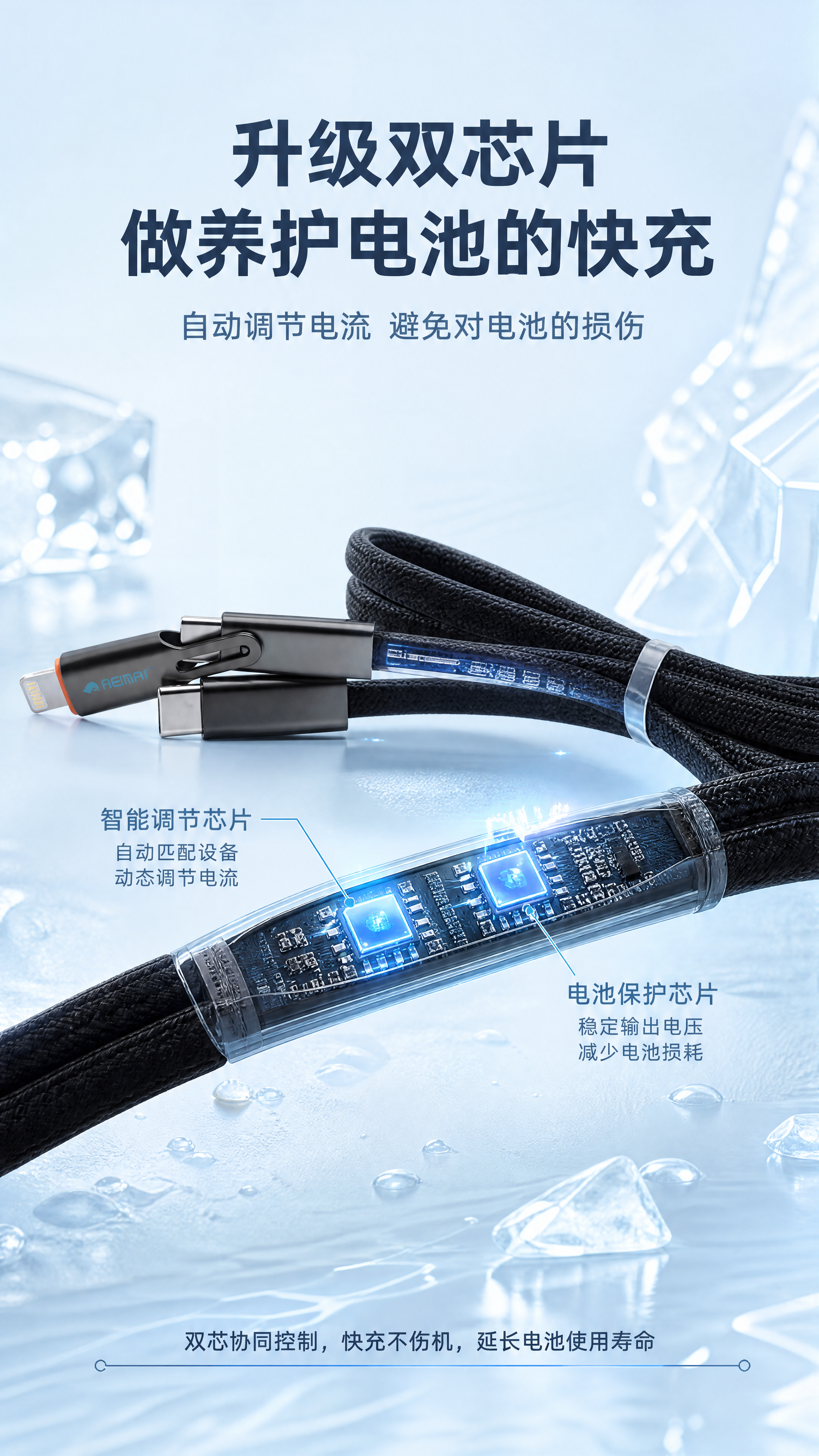 [第3屏] 升级芯片技术解析，黑色编织一拖三数据线快充技术展示… - 图片创意预览