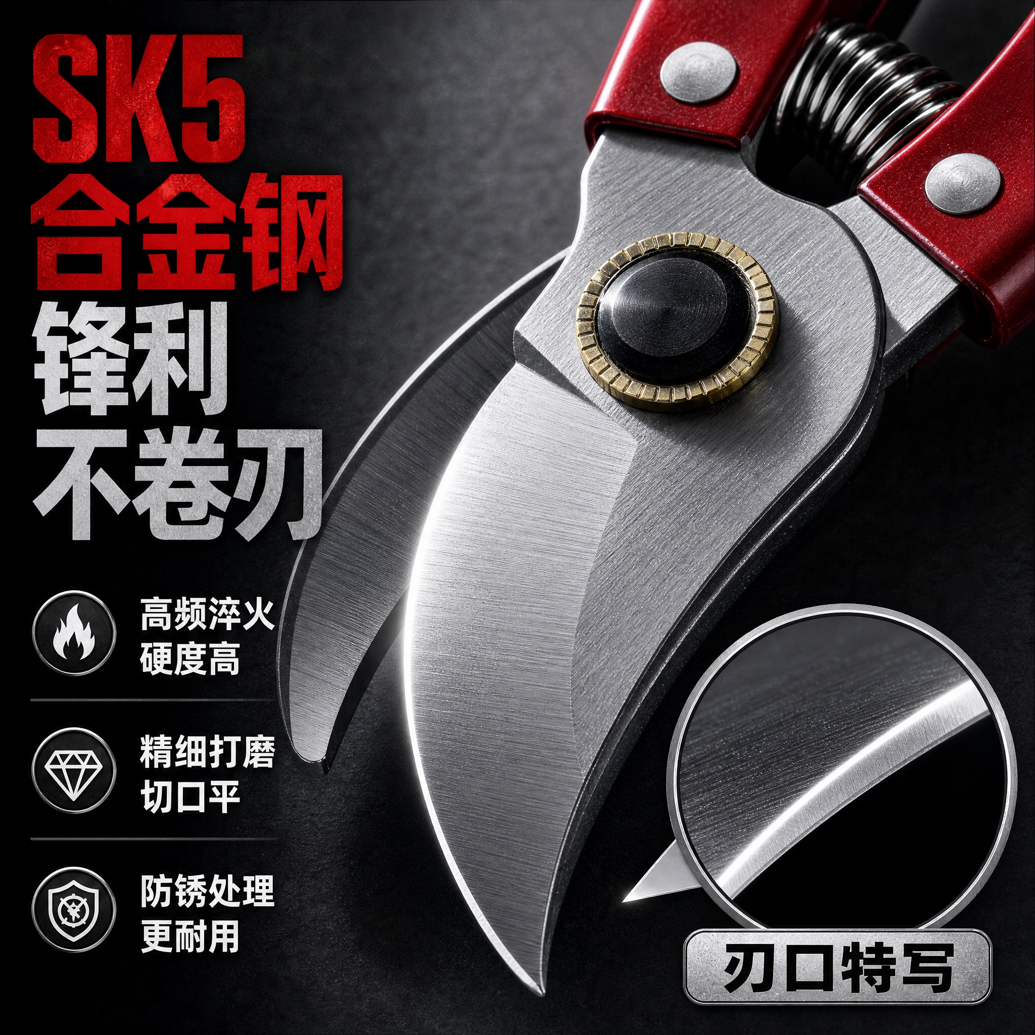 [主图-3] 材质细节 SK5钢刃 锋利耐用 不卷刃 [统一基… - 图片创意预览