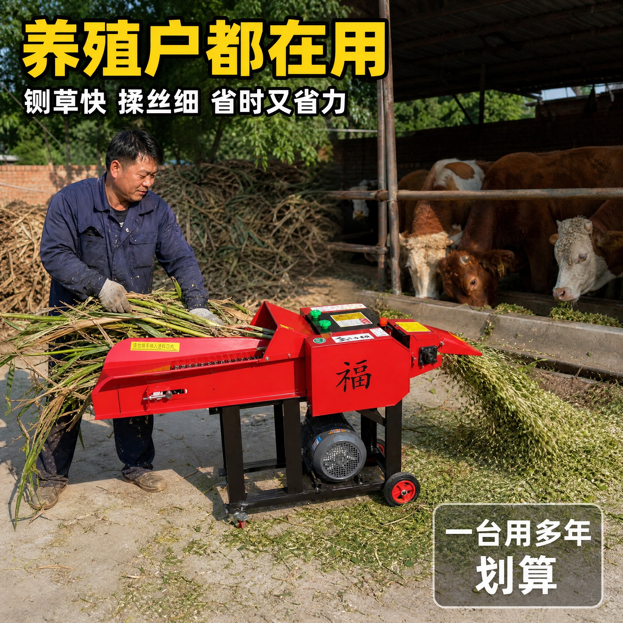 [主图-4] 真实使用场景图，展示农户在养殖场或院子里实际操作… - 图片创意预览