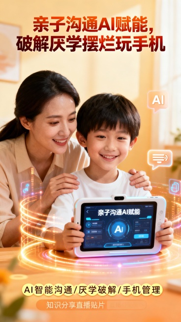 知识分享用，课程是：
亲子沟通AI赋能
破解厌学摆烂玩手机预览效果