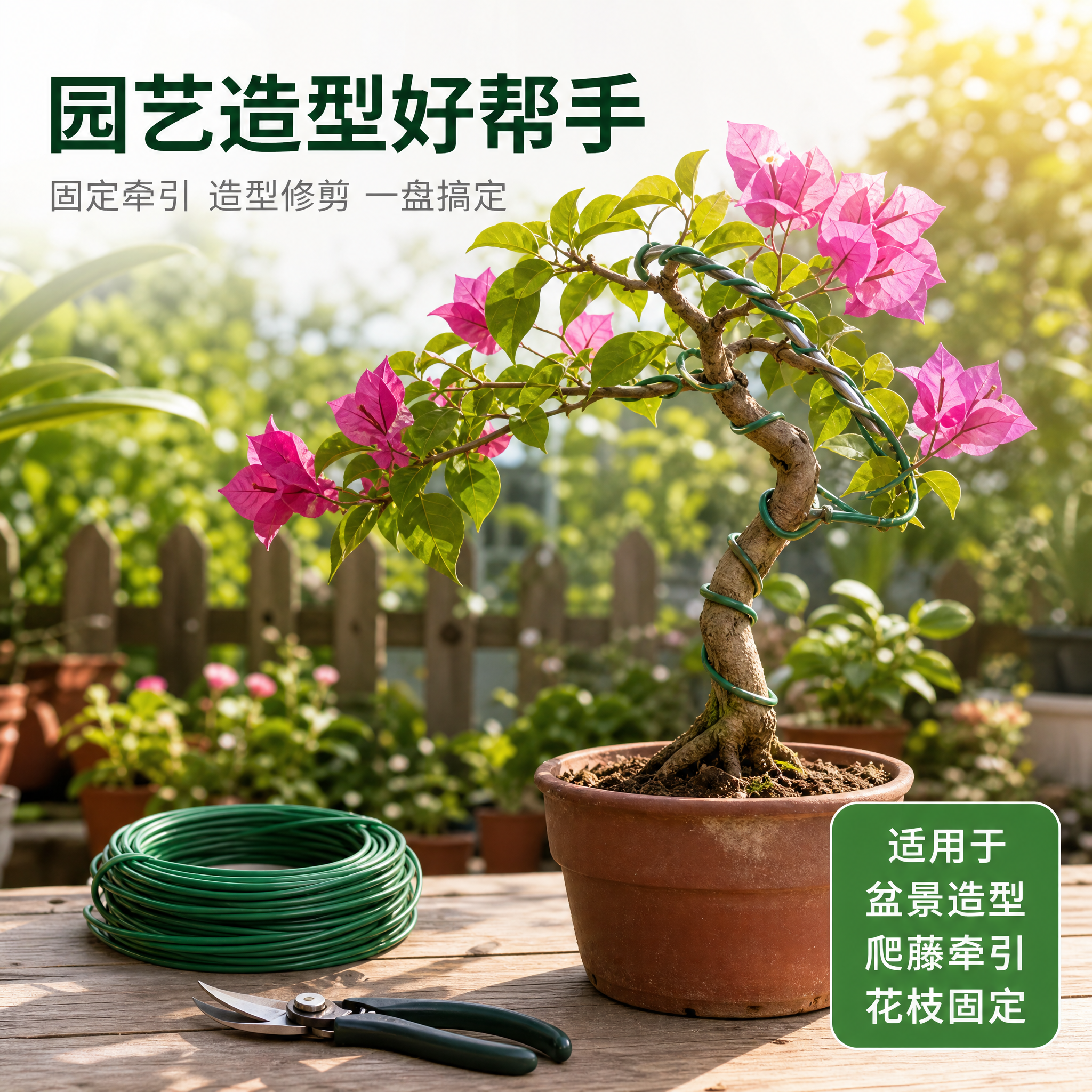 [主图-4] 园艺包塑铁丝真实使用场景图。 [氛围风格] 自然… - 图片创意预览