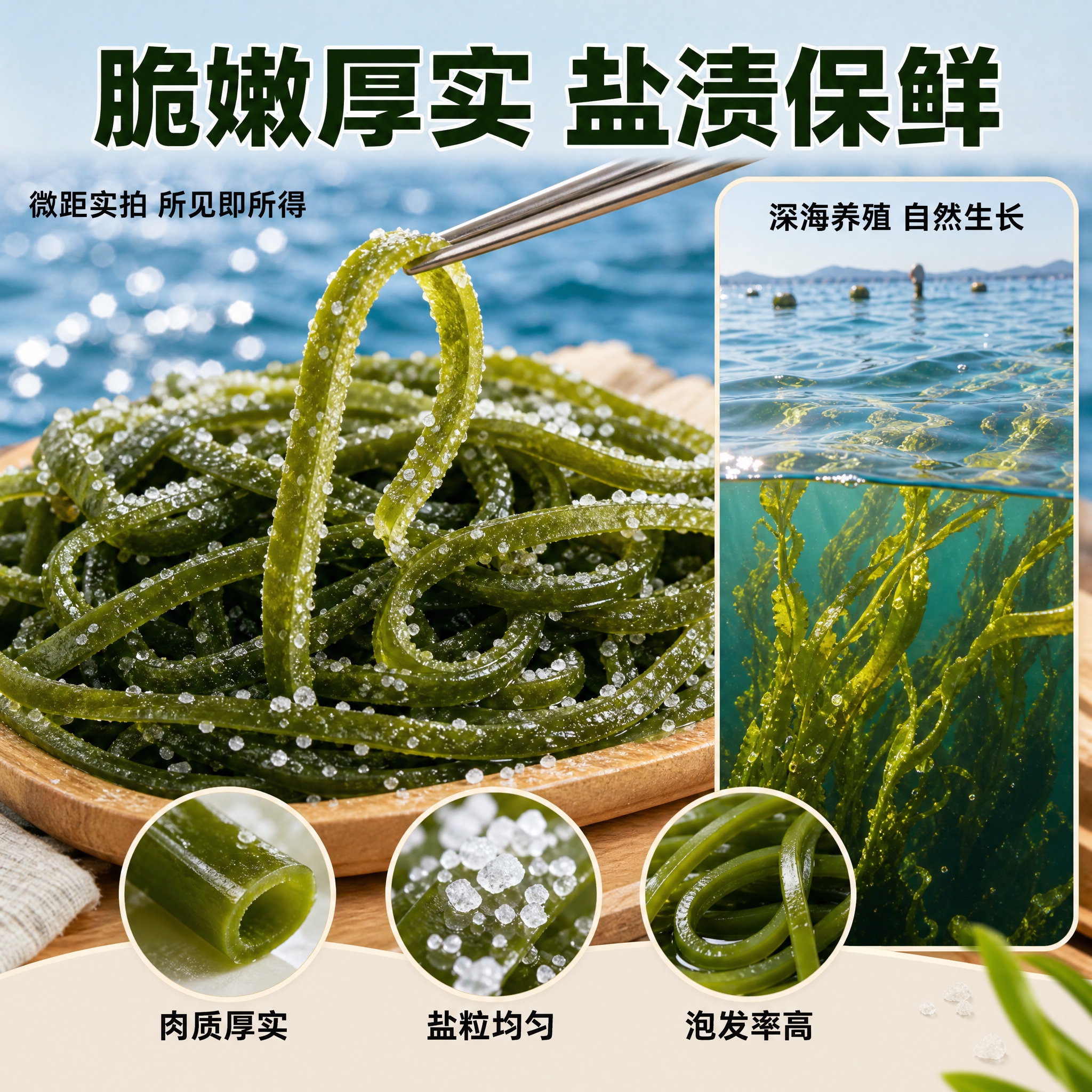 [主图-2] 盐渍海带丝 品质细节 产地溯源主题。 [统一基调… - 图片创意预览