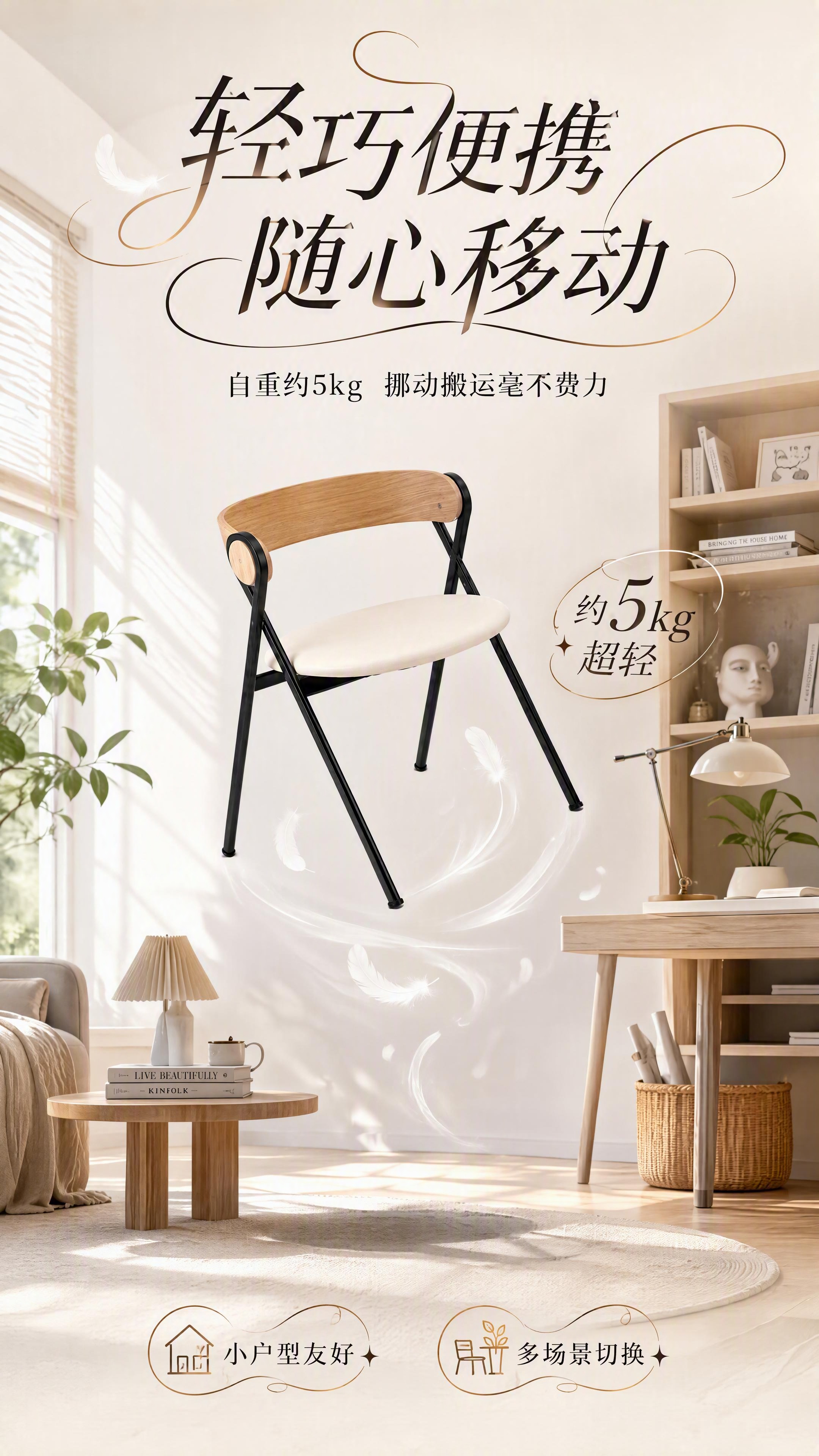 [第5张] 卖点四——自重轻便易搬运，挪动毫不费力。本张使用【… - 图片创意预览