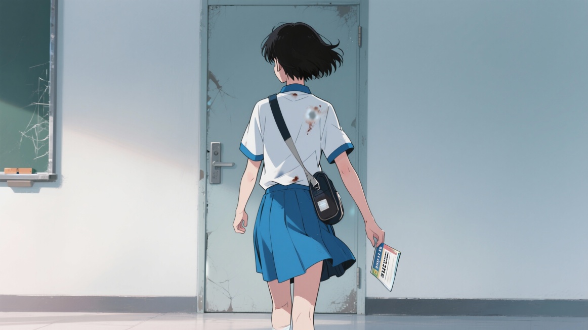 日式动漫风格  主角：林墨（失忆学霸・复仇机器） 帮忙生成三张图，分别为正视图、侧视图、背面图三张
标签强化：清冷学霸感 + 隐忍复仇感，标志性动作（推眼镜指尖敲镜框）贯穿设计
三视图描述词：
正面图预览效果