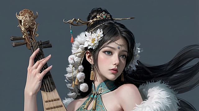 添加细节，游戏美女cg风格，2.5次元原画风格，背景改为纯色