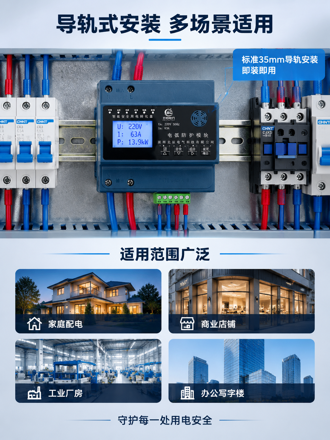 [主图-4] 适用场景，主题：多场景适用 全方位用电安全保障。… - 图片创意预览