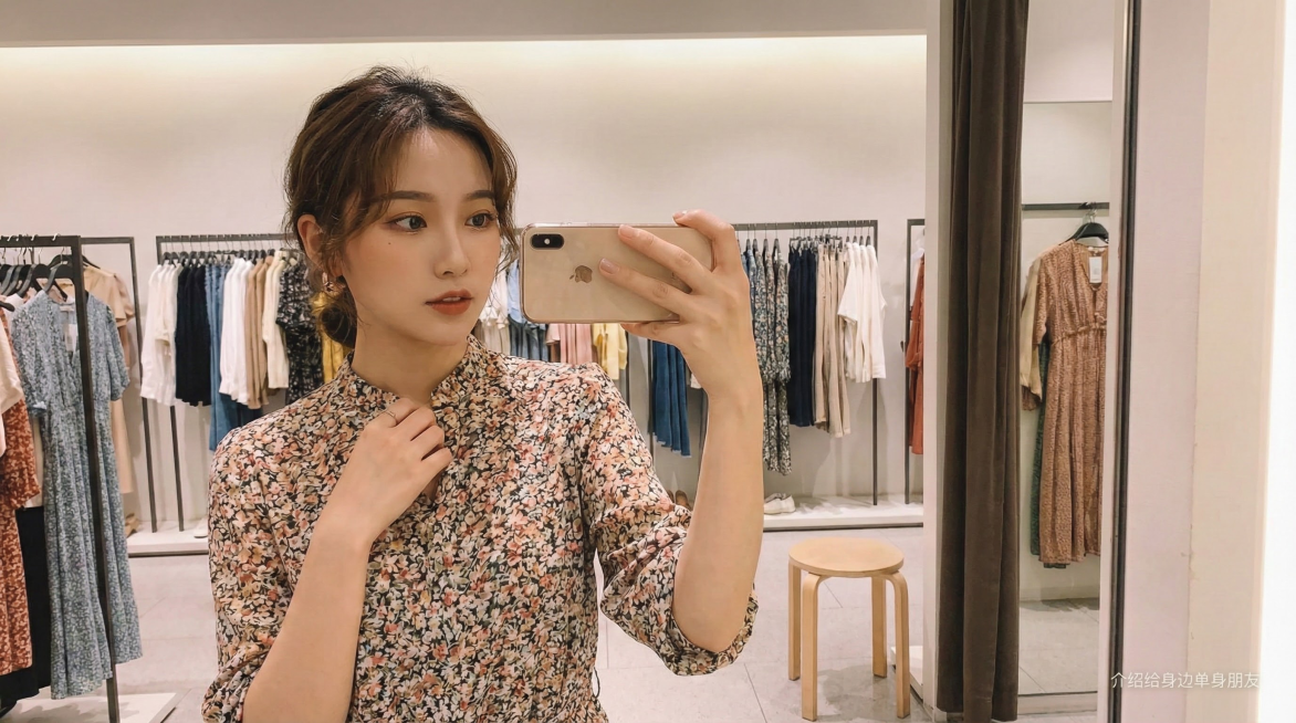 帮我生成20个美女，亚洲，网感，自拍的视角，网红感，真实感，长相不同，右下角均标注小的文字“介绍给身边单身朋友”文字，比例16:9，不同场景，不同长相预览效果