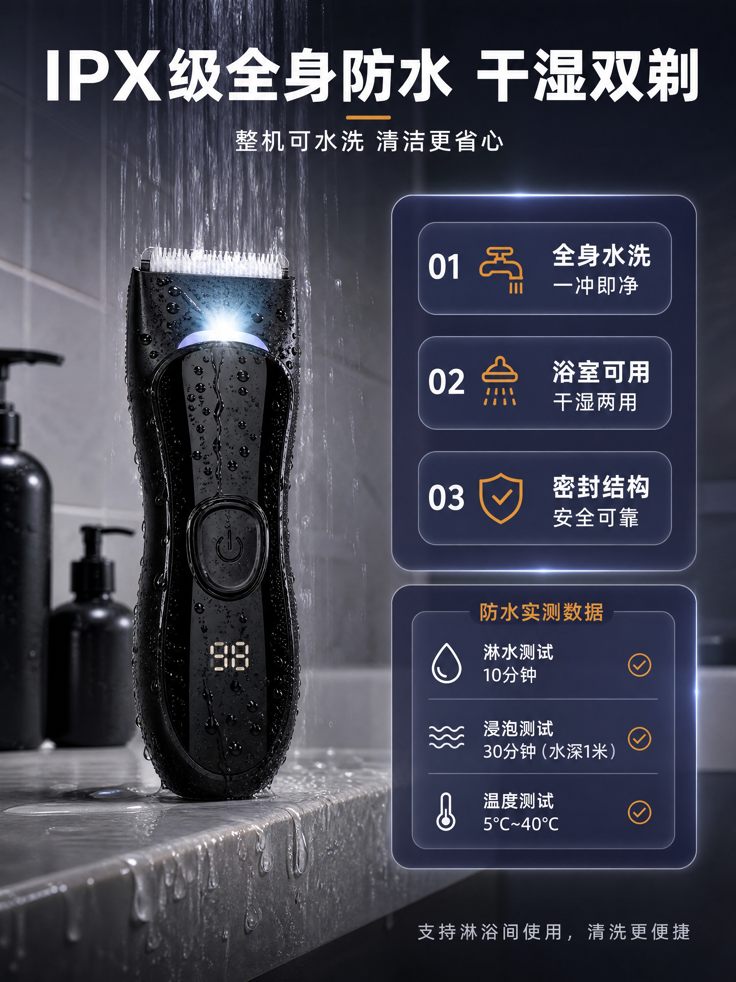 [商品] 使用【图1】黑色电动剃毛器；保留产品整体结构、黑色机… - 图片创意预览